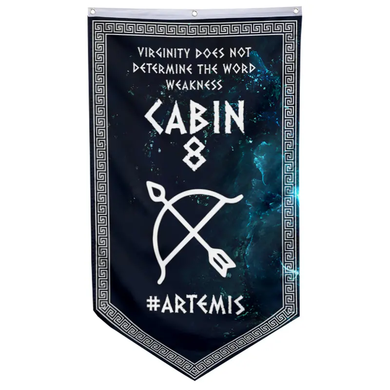 Camp Half-Blood Cabin 8 Artemis Pennant Flag – Mythological Indoor/Outdoor Flag