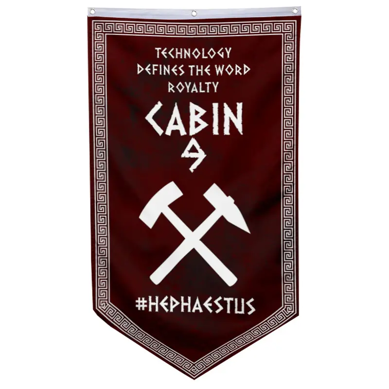 Camp Half-Blood Cabin 9 Hephaestus Pennant Flag – Greek God Themed Banner