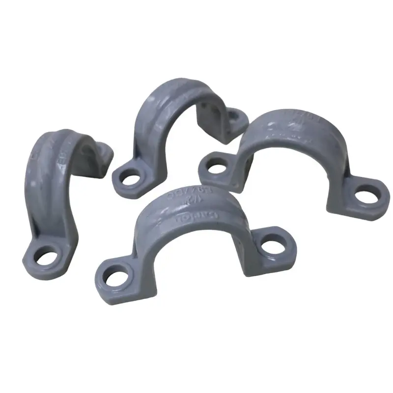 Carlon E977DC 1/2-Inch PVC Conduit Clamps – 2-Hole Gray Design, 5-Pack