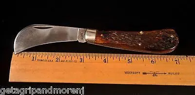 CASE XX Hawkbill Pocket Knife – 3″ Curved Blade with Genuine Bone Handle