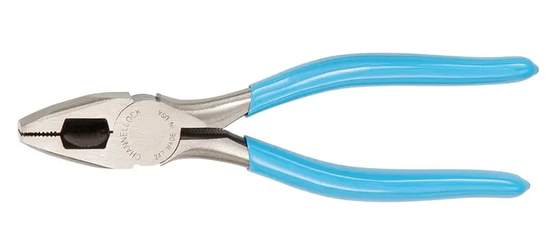 Channellock 347 7.25″ Round-Nose Lineman’s Pliers for Electrical Work