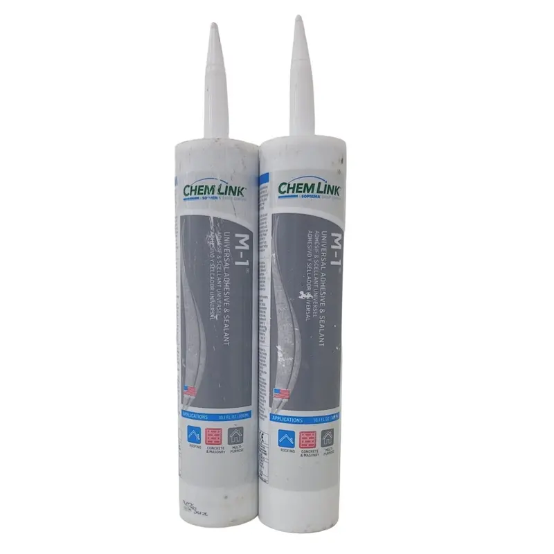 Chemlink M-1 Universal Adhesive & Sealant – Black Caulk, 2-Tube Lot, Industrial Grade