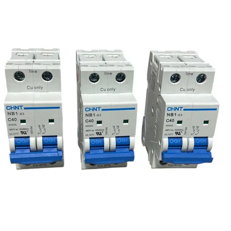 CHNT DZ47-63 C40 Miniature Circuit Breaker – 3-Pack for Solar Rail Mounting