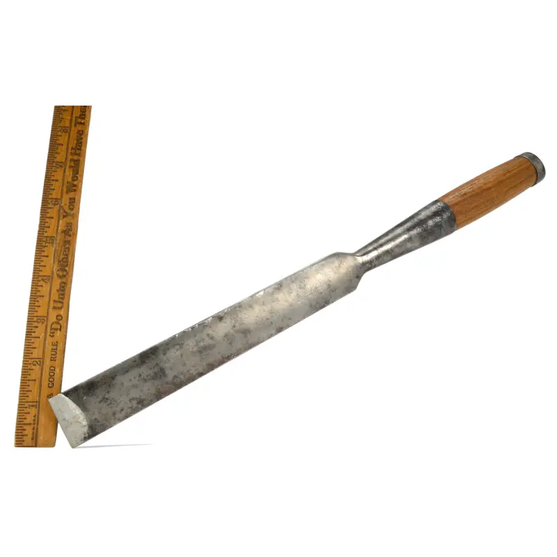 Civil War–Era Socket Chisel – Maker Marked A.W. Crossman, Period Wood Handle, Mid-1800s