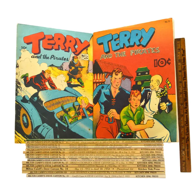 Classic Reprint Collection – 16 Steve Canyon & Terry and the Pirates Paperback Volumes