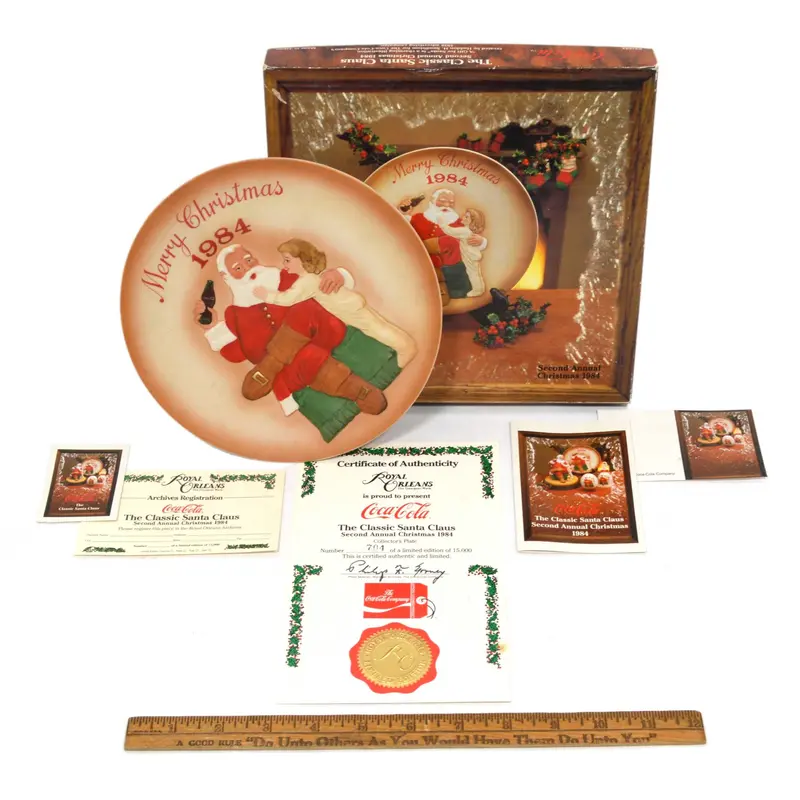 Coca-Cola Merry Christmas 1984 Collector Plate – K21223, Mint in Box