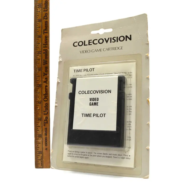 ColecoVision Game Cartridge – Time Pilot, Factory-Sealed Gray Card Edition