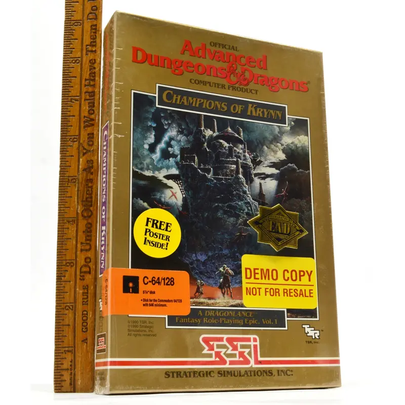 Commodore 64/128 Champions of Krynn – Sealed D&D RPG with Bonus Poster (Demo)