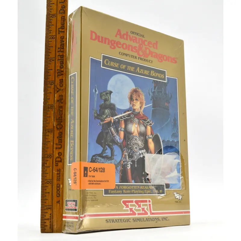 Commodore 64/128 Curse of the Azure Bonds – Rare Sealed Advanced D&D Title