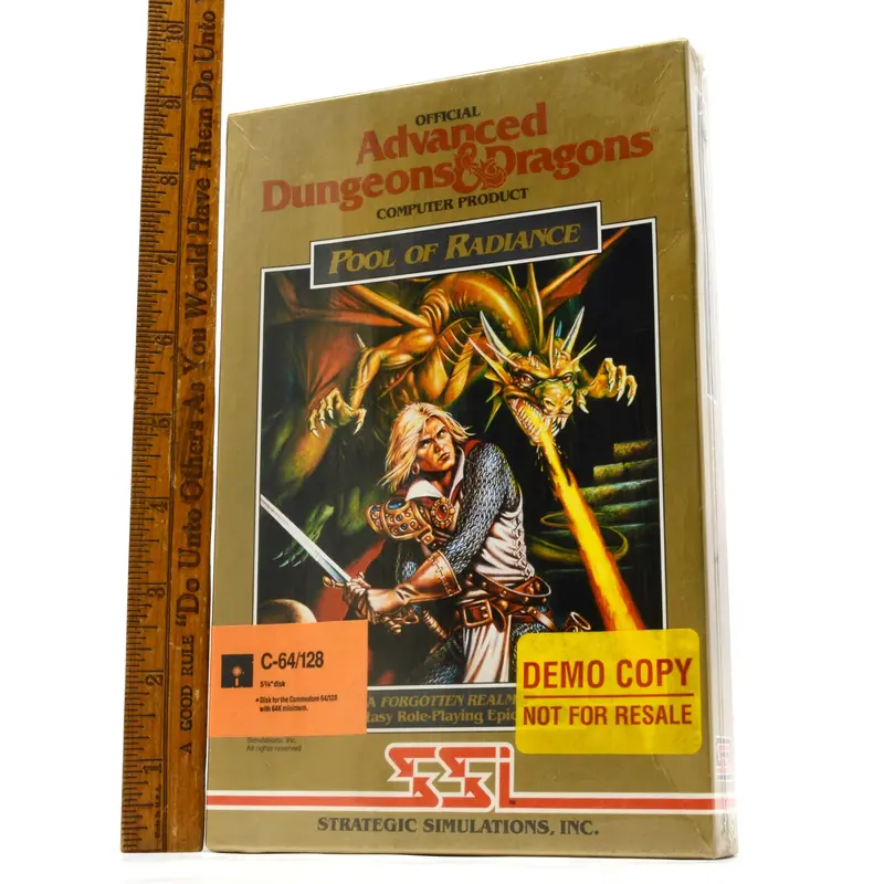 Commodore 64/128 Pool of Radiance – Sealed D&D Classic (Demo Version)