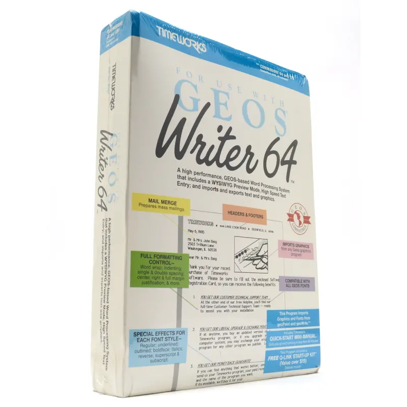 Commodore 64/128 Word Processor ‘Writer 64’ – GEOS-Integrated Productivity Software, Sealed