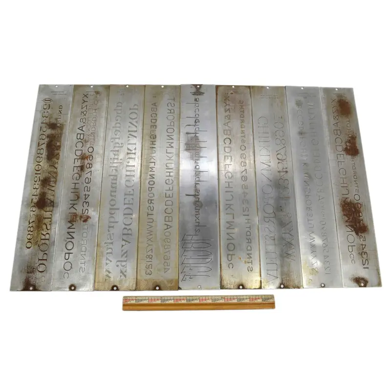 Cronite Engraving Font Plate Set – 9 Antique Plates for Pantograph or Hand Engraving