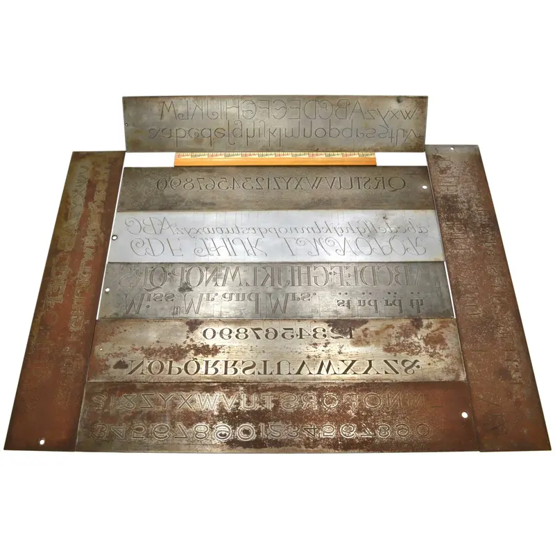 Cronite Engraving Font Plates – 8-Piece Antique Set Compatible with Pantograph Machines