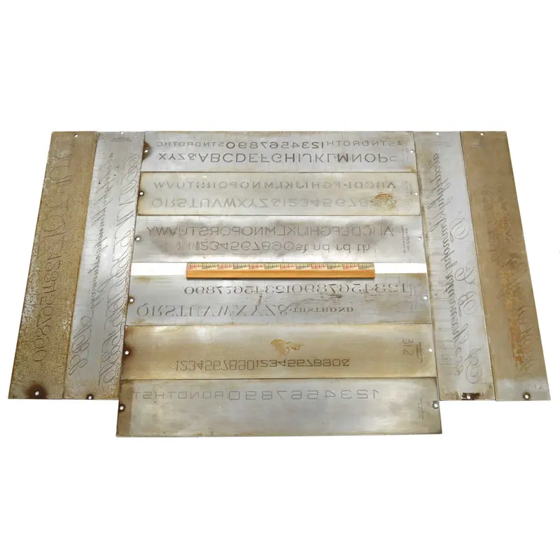 Cronite Engraving Plate Bundle – 10-Piece Antique Set for Pantograph or Manual Engraving