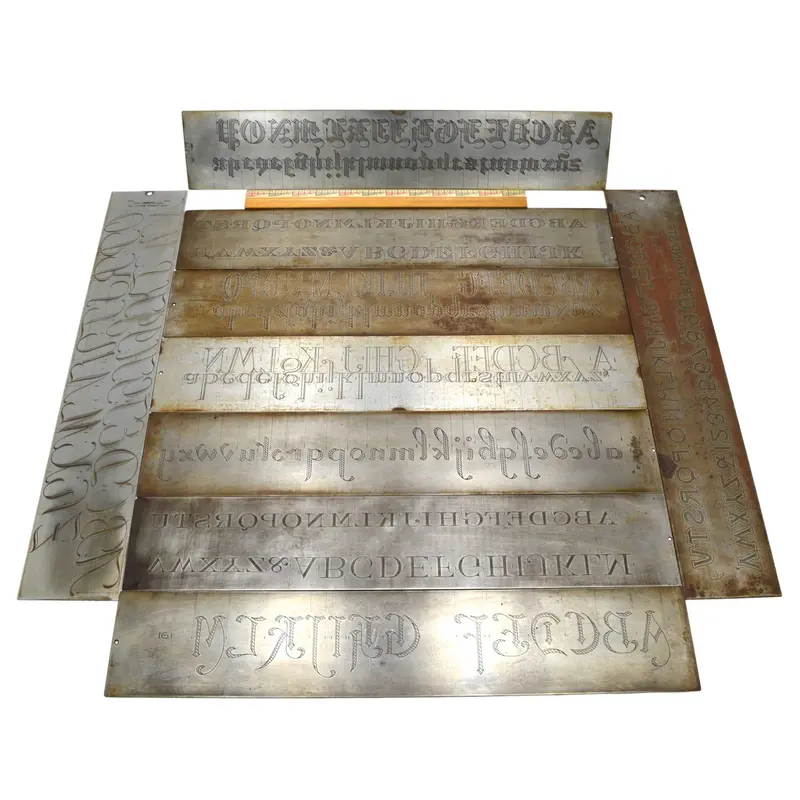Cronite Engraving Plate Collection – 9 Rare Vintage Templates for Engraving Tools
