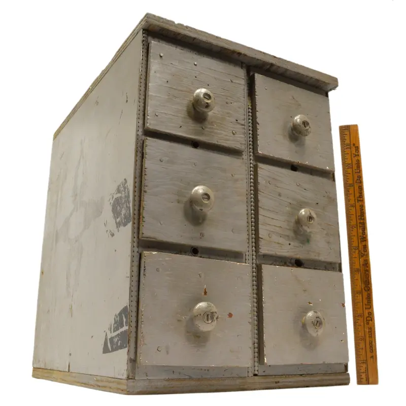 Custom Six-Drawer Wooden Apothecary Cabinet – Versatile Storage for Tools, Spices, or Collectibles