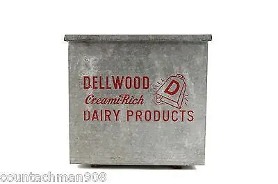Dellwood Dairy Insulated Tin Storage Box – Retro Mid-Century Food Packaging Artifact