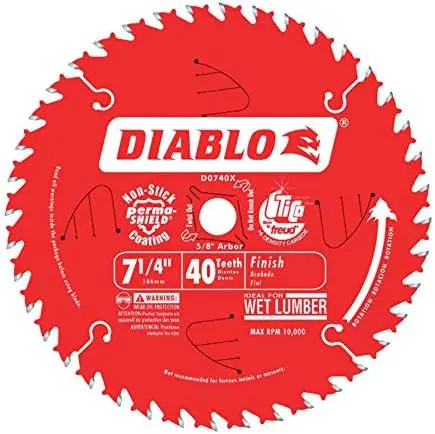 DIABLO 7-1/4-Inch Finish and Plywood Cutting Blade with 40 Teeth