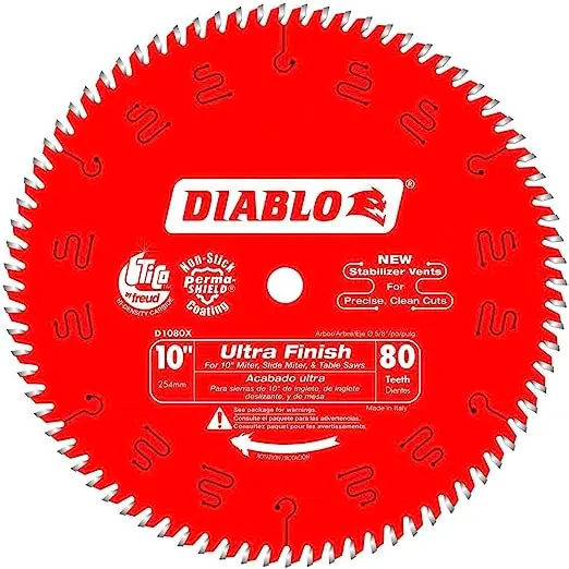 Diablo D1080X 10-Inch 80-Tooth Ultra-Finish Circular Saw Blade