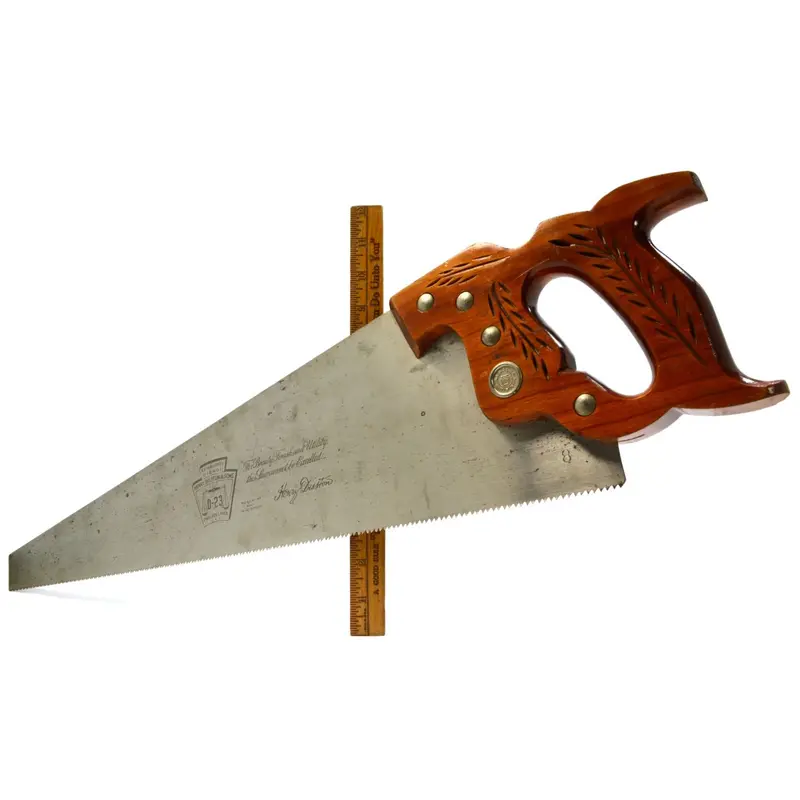 Disston D-23 Crosscut Saw – 26-Inch Blade, 8 TPI, c.1947–1953, Featuring Iconic Etched Logo