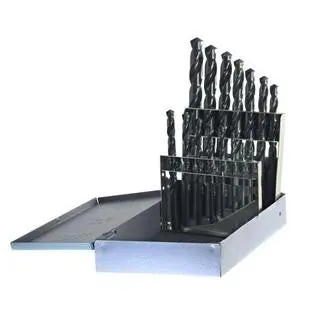 Drillco 29-Piece Heavy-Duty Jobber Drill Bit Set (400HDE29), Fractional Sizes by 64ths