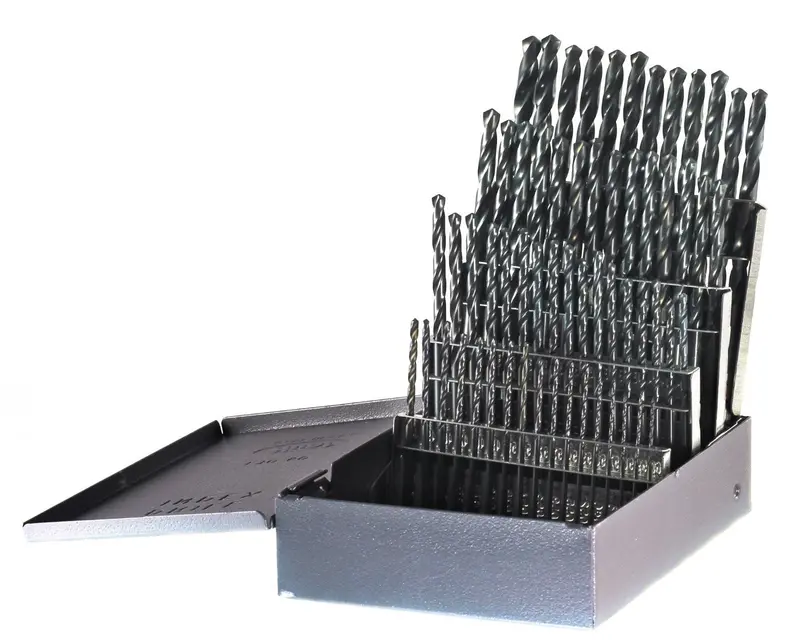 Drillco 60-Piece HSS Jobber Drill Bit Set – #1 to #60, 118° Point