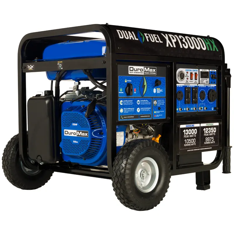 DuroMax XP13000HX 13,000W Dual-Fuel Portable Generator — Gas/Propane, CO Alert Included