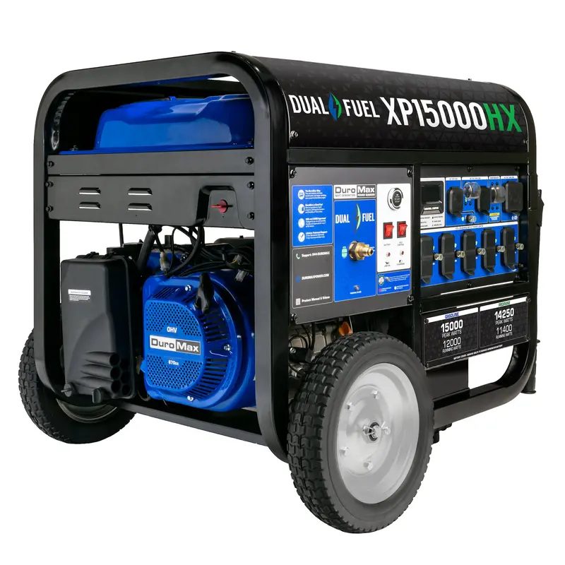 DuroMax XP15000HX 15,000W Dual-Fuel Portable Generator — Gas/Propane, Electric Start
