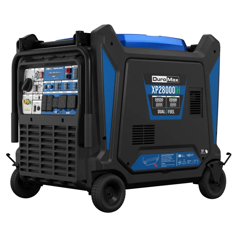 DuroMax XP28000iH Dual-Fuel Portable Inverter Generator – 28,000W with CO Alert