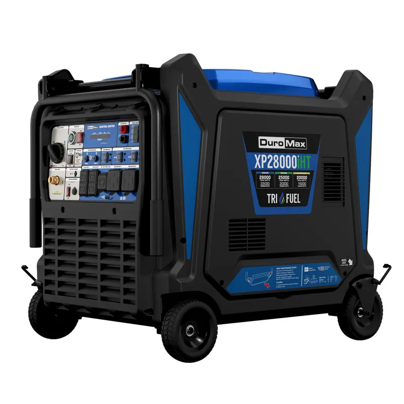 DuroMax XP28000iHT Tri-Fuel Portable Inverter Generator – 28,000W with CO Alert