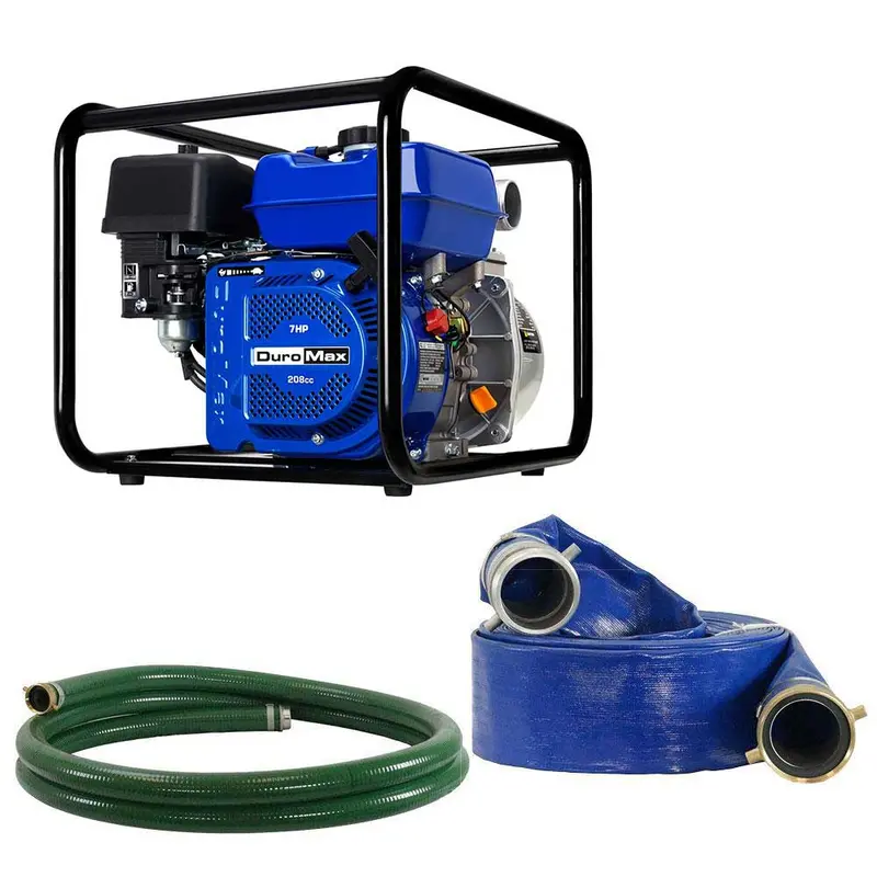 DuroMax XP652WP-LHK 208cc 2-Inch Gas Water Pump Kit – 158 GPM Performance