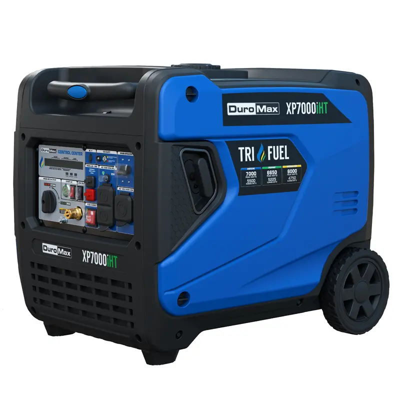 DuroMax XP7000iHT 7000W Tri-Fuel Quiet Inverter Generator with Low THD