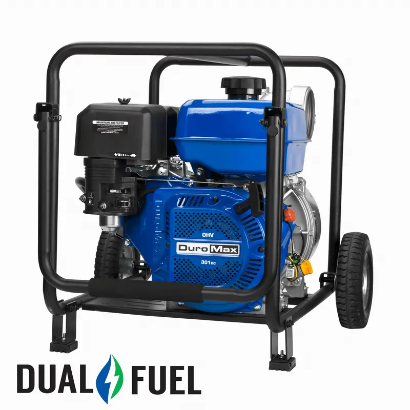 DuroMax XP904WX Heavy-Duty Dual-Fuel Water Pump – 423 GPM, 4-Inch Discharge