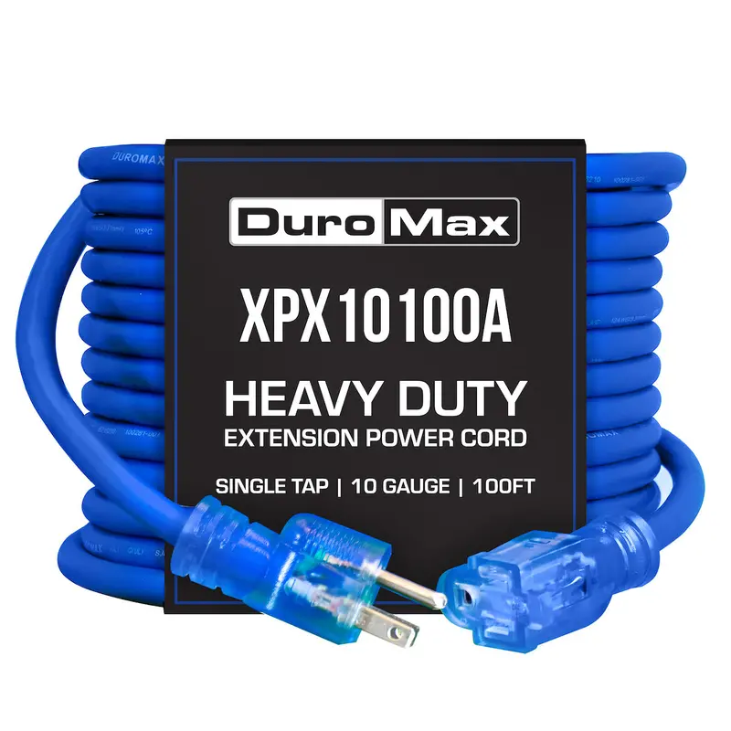 DuroMax XPX10100A 100-Foot 10-Gauge Heavy-Duty Blue Single-Tap SJEOOW Extension Cord