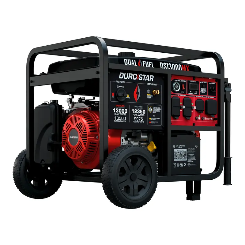 DuroStar DS13000MX 13,000W Dual-Fuel Portable Generator with Electric Start & CO Alert