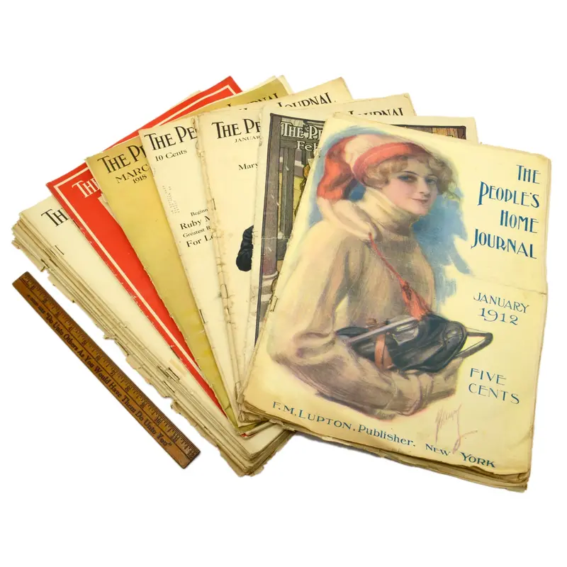 Early 20th-Century People’s Home Journal Archive — 18 Original Issues (1909–1918) with Historic Advertisements
