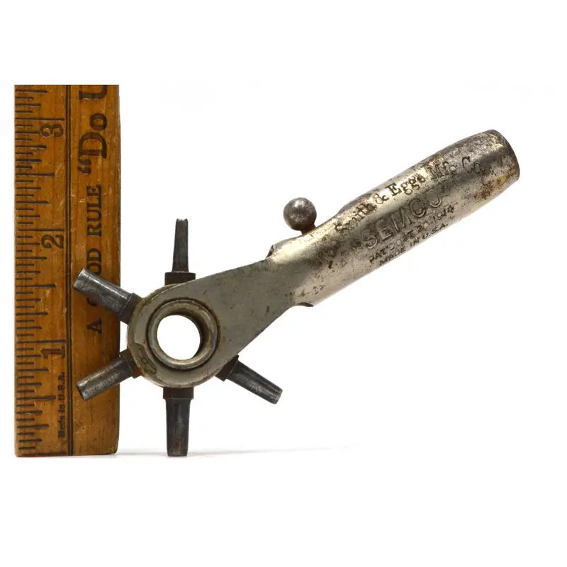 Early 20th-Century Semco Leather Punch Tool by Smith & Egge Mfg. Co. — Patented October 1914