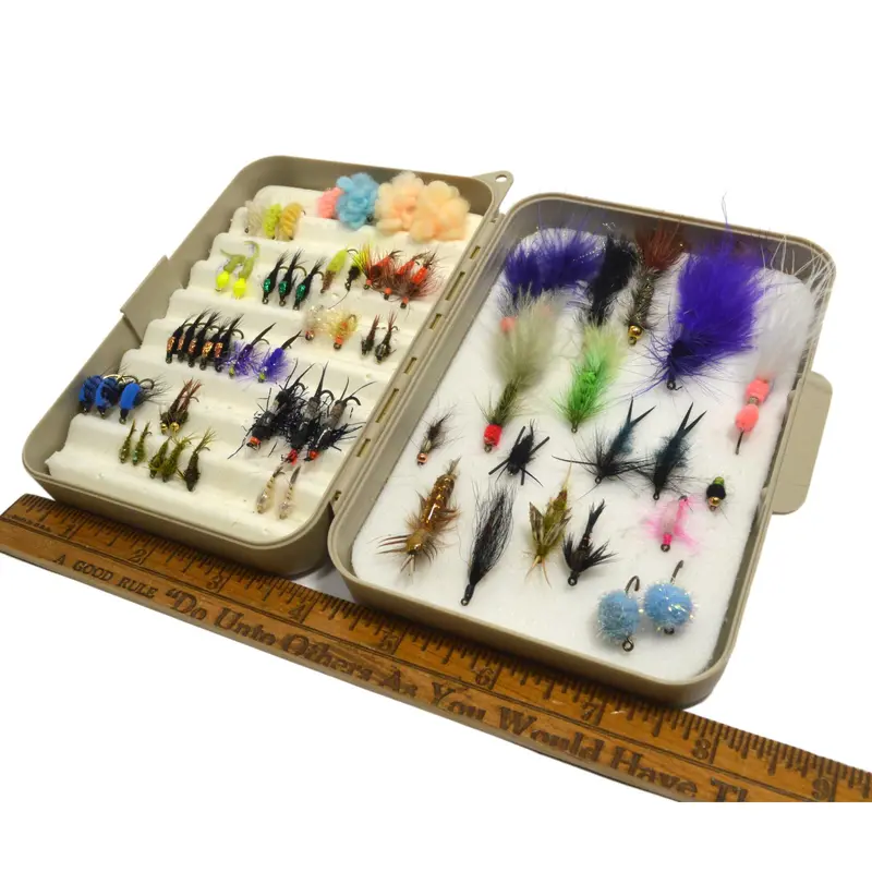 Early Cortland Fly Fishing Fly Collection – 63 Ties in Original Display Case