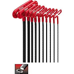 Eklind 53910 USA-Made Hex T-Key Set – 9″ with 10 Sizes (3/32″–3/8″)