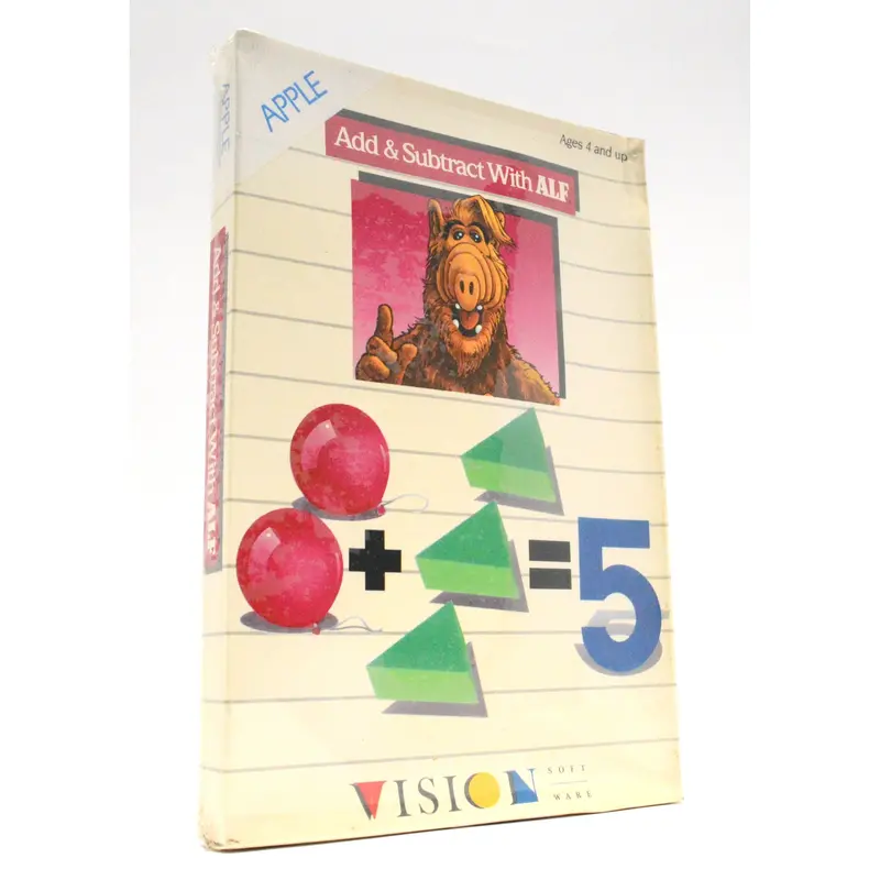 Factory-Sealed Apple II Educational Game ‘Add & Subtract with ALF’ – 1988 Learning Software