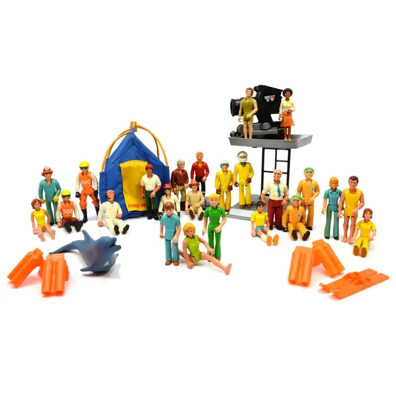 Fisher-Price Adventure People Figurines — 24-Count Vintage Action Figure Lot with Dolphin