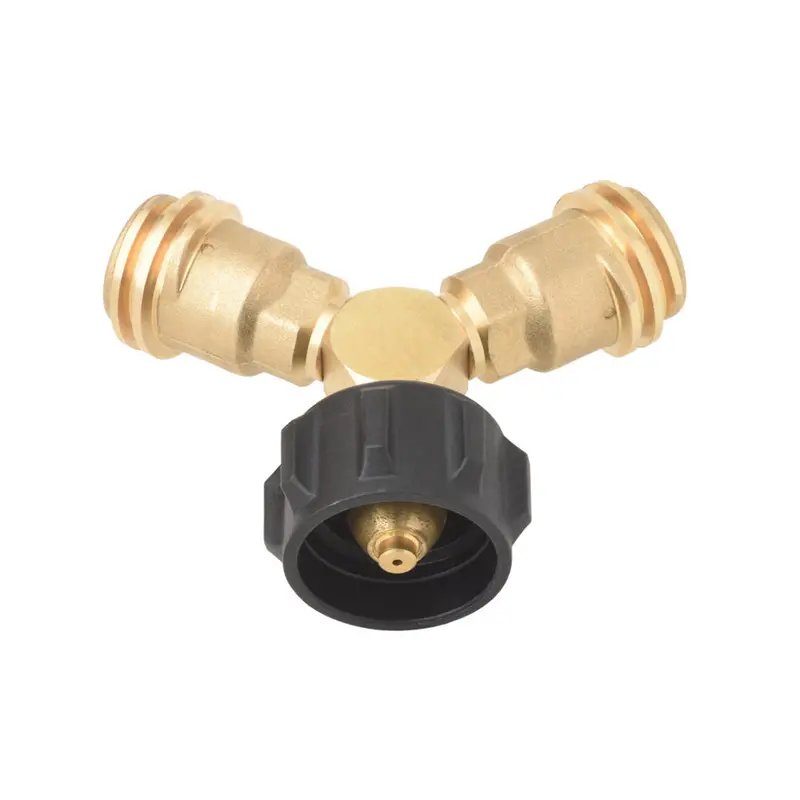 Flame King AB225 Solid Brass Y-Style Pipe Splitter Valve with Dual Male NPT Threads