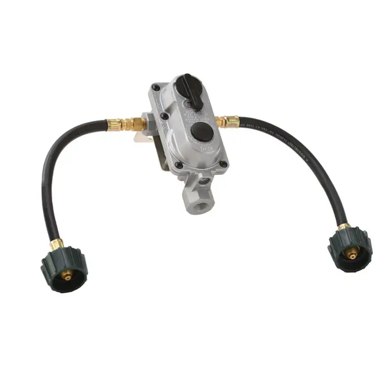 Flame King KT12ACR-2 Two-Stage Propane Regulator — Includes Dual 12-Inch Pigtails
