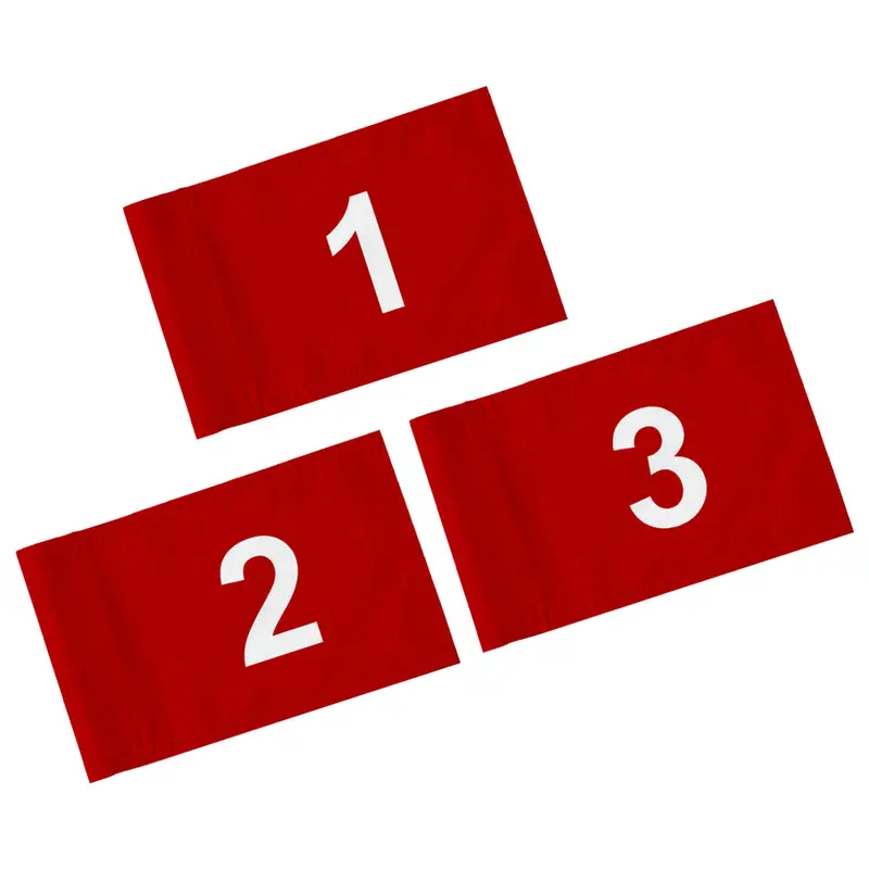 Fyon 3-Pack Standard Golf Flag Set – Double-Sided Numbered Pin Banners for Courses