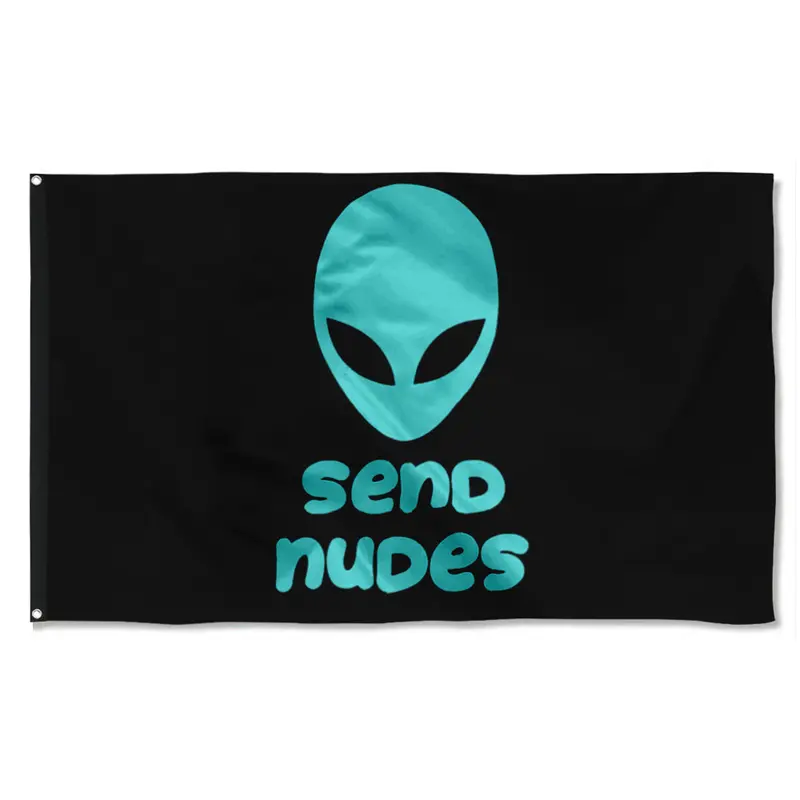 Fyon Alien-Themed ‘Send Nudes’ Flag – Versatile Indoor/Outdoor Banner