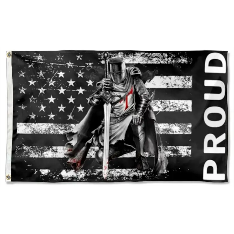 Fyon American-Templar Fusion Double-Sided Historical Flag Banner