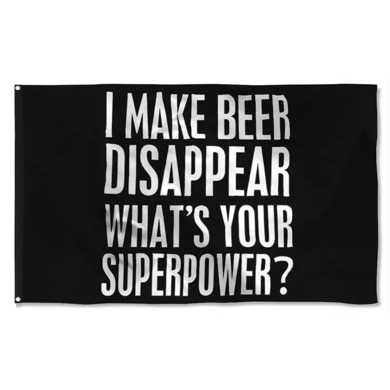 Fyon Beer Vanishing Act Flag – Humorous Superpower Theme