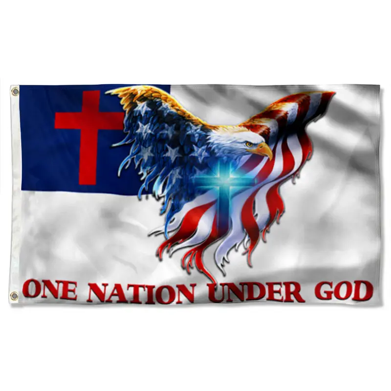 Fyon Christian Patriotic Banner – ‘One Nation Under God’ with American Flag
