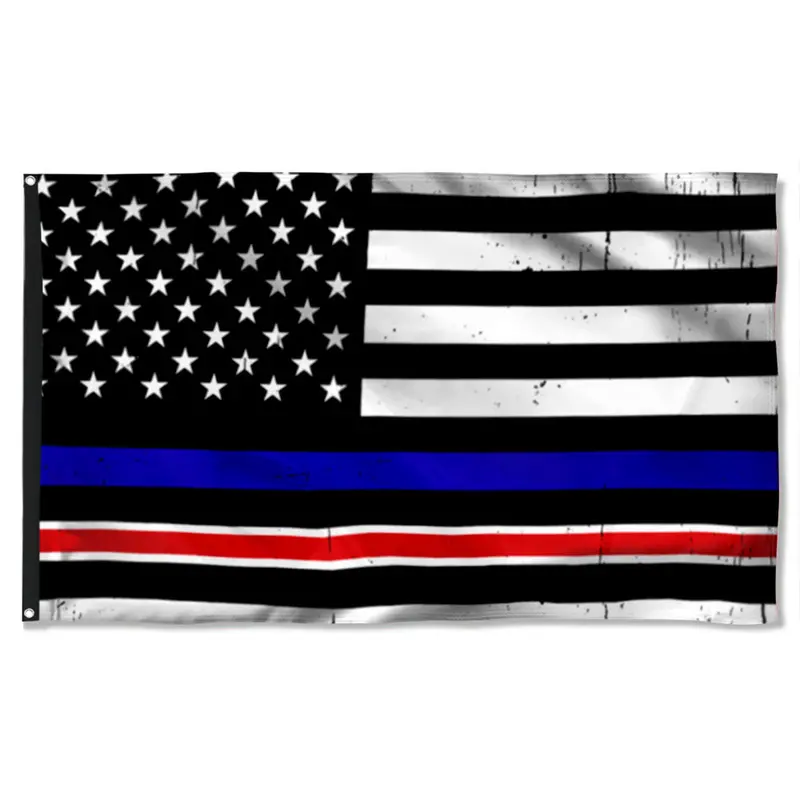 Fyon Combined Thin Blue & Thin Red Line Honor Flag – Design 41813 – Indoor & Outdoor