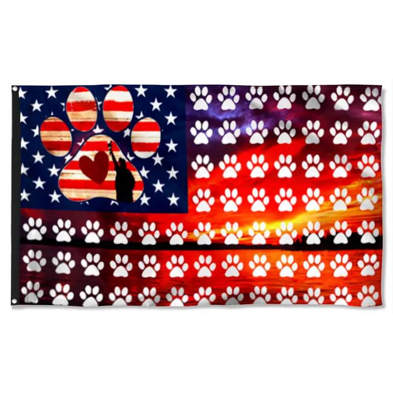 Fyon Dog Paw Print Flag – Minimalist Pet Lover Banner